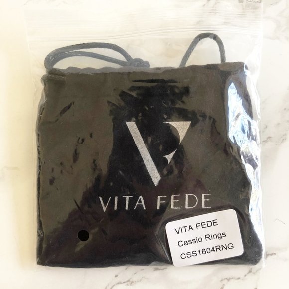 NWT Vita Fede Cassio Swarovski Pave Modular Yellow Gold Interlocking Ring Stack - Picture 5 of 10